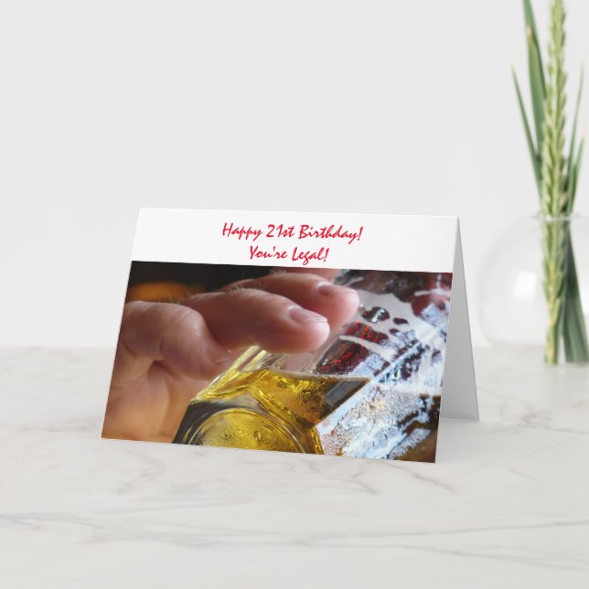 21. Geburtstag, Bier, sind Sie legal! Karte (Vorderseite)