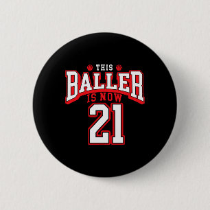 21. Geburtstag Bysketbyll Lover 21 Jahre alter Tag Button