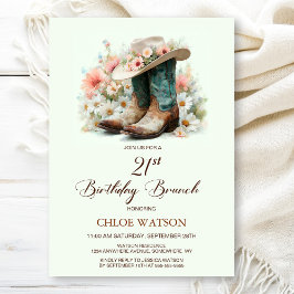 21. Geburtstag Cowgirl Stiefel Geburtstag Brunch Einladung