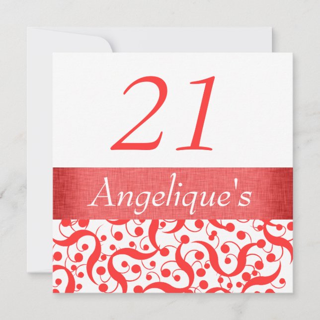 21. Geburtstag elegant jedes Alter feiern Einladung (Vorderseite)