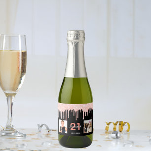 21. Geburtstag Foto Glitzer Rose Gold