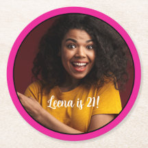 21. Geburtstag Foto Rahmen Untersetzer