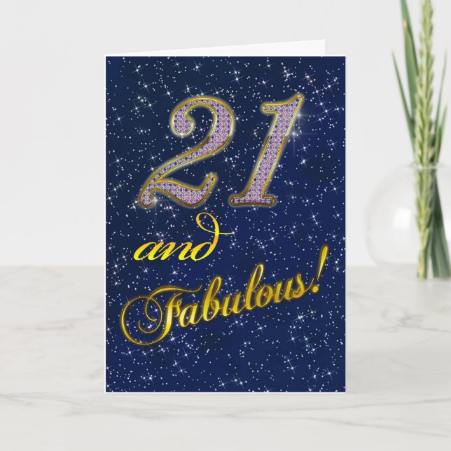 21. Geburtstag für jemanden Fabulous Karte (Vorderseite)