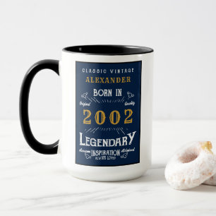 21. Geburtstag Geboren 2002 Vintage Legende Blau G Tasse