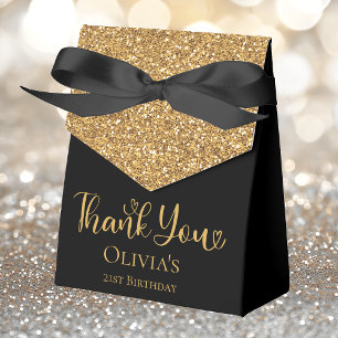 21. Geburtstag Gold Glitter Danke Geschenkschachtel