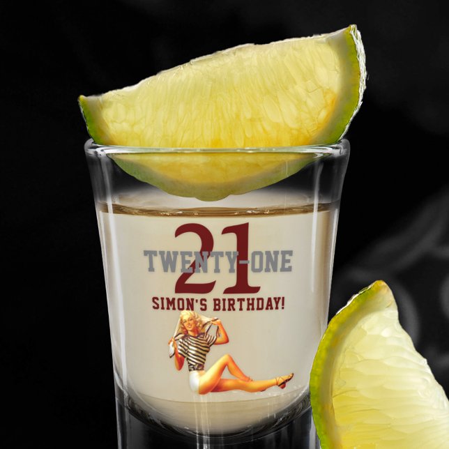 21. Geburtstag Hübsch Blonde 21 Name Schnapsglas (Von Creator hochgeladen)