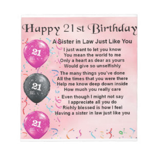 21. Geburtstag - Juristengedicht Notizblock