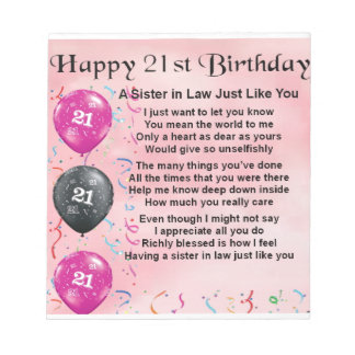 21. Geburtstag - Juristengedicht Notizblock