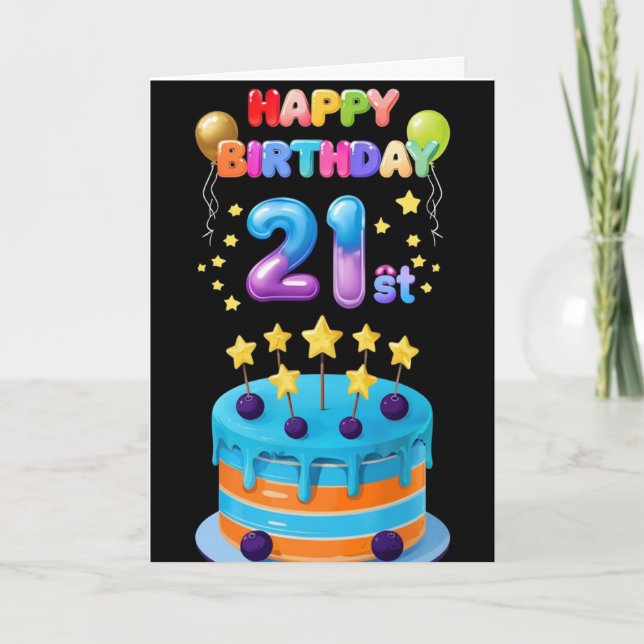 21. Geburtstag Karte (Vorderseite)