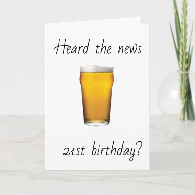 **21. GEBURTSTAG** KÜCHER UND BIER KARTE (Vorderseite)