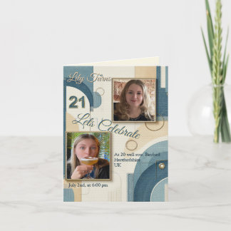 21. Geburtstag Mandelblüte blau-creme Ankündigung