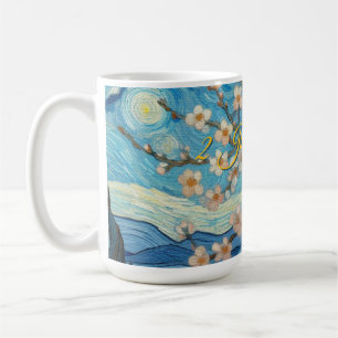 21. Geburtstag Mandelblüte blau-creme Kaffeetasse