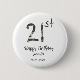 21. Geburtstag Name Datum Jahr schwarze Vorlage ge Button