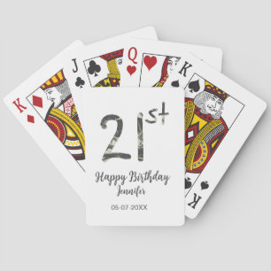 21. Geburtstag Name Datum Jahr schwarze Vorlage ge Spielkarten