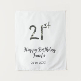 21. Geburtstag Name Datum Jahr schwarze Vorlage ge Wandteppich