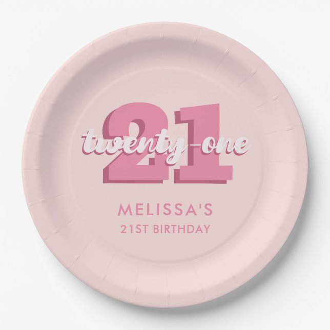 21. Geburtstag Pappteller (Vorderseite)