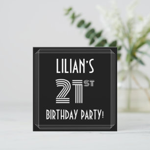21. Geburtstag Party: Art-Déco-Stil mit Individuel Einladung