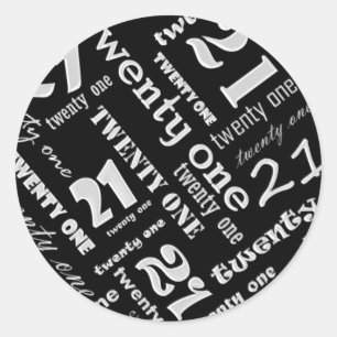 21. Geburtstag Party Aufkleber