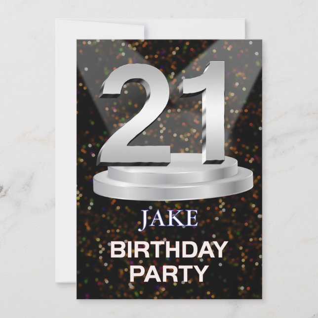 21. Geburtstag-Party Einladung Einen Namen hinzufü (Vorderseite)