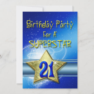 21. Geburtstag Party Einladung für einen Superstar