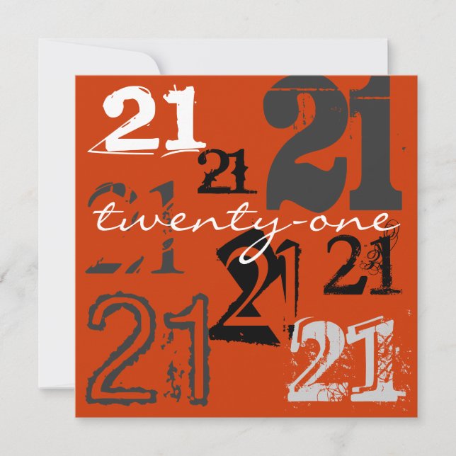 21. Geburtstag Party Einladungen (Vorderseite)