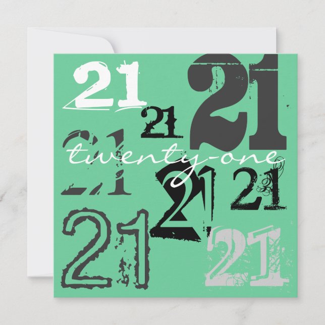 21. Geburtstag Party Einladungen (Vorderseite)