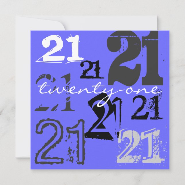 21. Geburtstag Party Einladungen (Vorderseite)