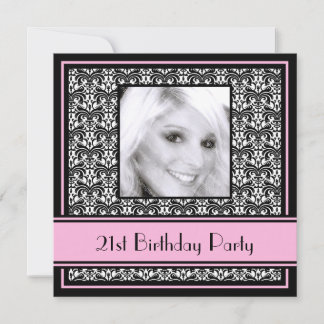 21. Geburtstag Party Einladungen Damask Pink