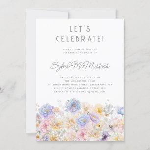 21. Geburtstag Party Frühling Aquarellblume Einladung