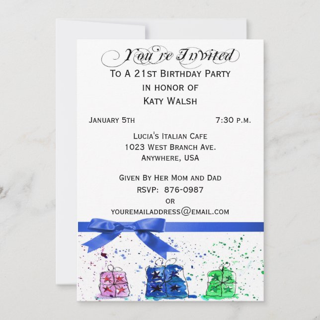 21. Geburtstag Party Personalisierte Einladung (Vorderseite)