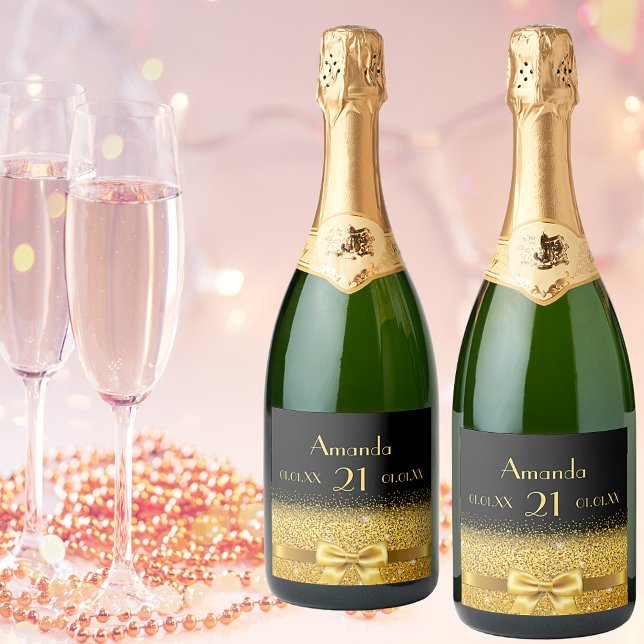 21. Geburtstag Party schwarzer Goldname Chic (Von Creator hochgeladen)