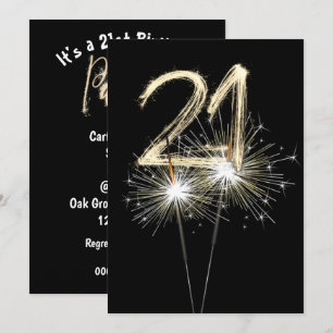 21. Geburtstag Party Sparklers Einladung