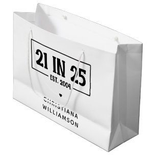 21. Geburtstag personalisiert 21. Est 2004 Große Geschenktüte