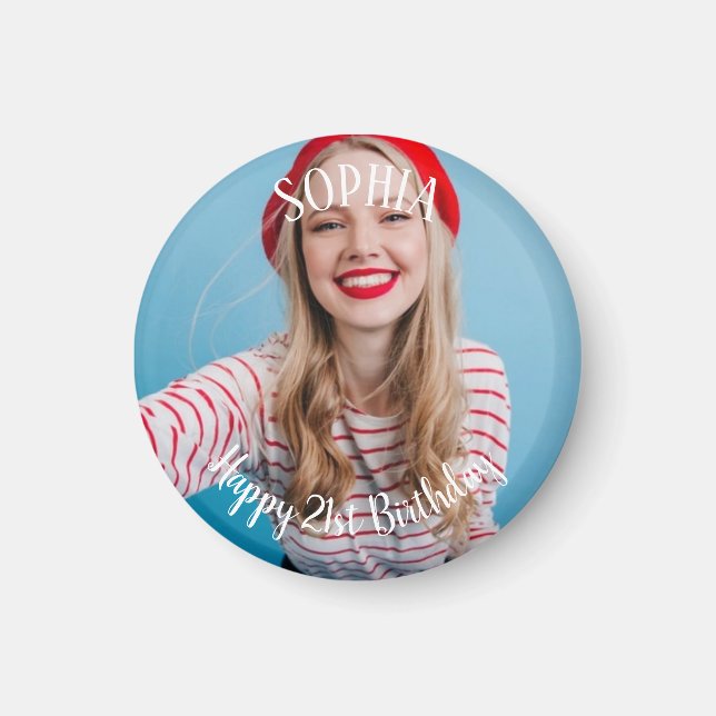 21. Geburtstag personalisiert Magnet (Vorne)