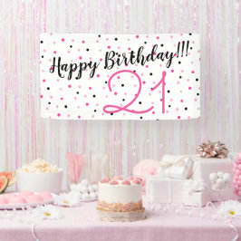 21. Geburtstag PINK Thema Happy Birthday Party Banner
