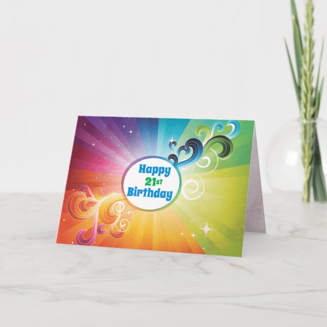 21. Geburtstag Religious Card Rainbow Segen Karte (Vorderseite)
