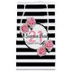 21. Geburtstag rosa Rosen Schwarz-weiße Streifen N Kleine Geschenktüte (Vorderseite)