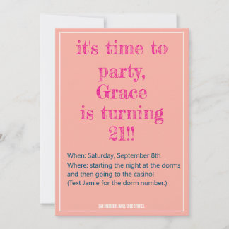 21. Geburtstag schlechte Entscheidungen Einladung