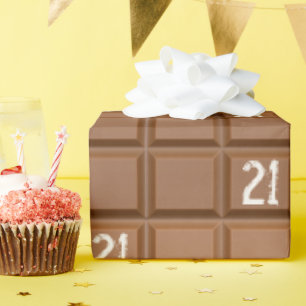 21. Geburtstag Schokoladenriegel Geschenkpapier