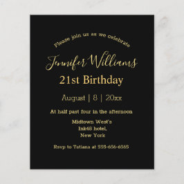 21. Geburtstag Schwarzes Gold Skript minimale Einl