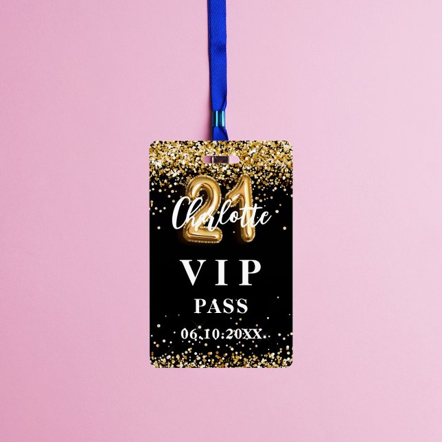 21. Geburtstag Schwarzes Gold VIP Party Pass Ausweis (Von Creator hochgeladen)