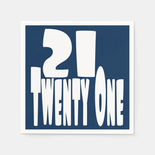 21. Geburtstag Serviette (Vorderseite)