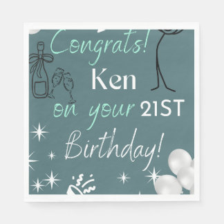 21. Geburtstag Serviette