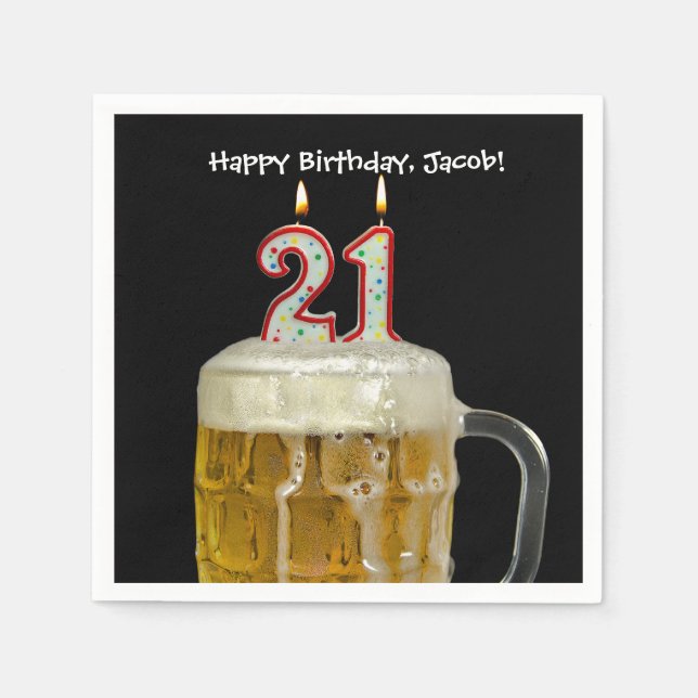 21. Geburtstag Serviette (Vorderseite)