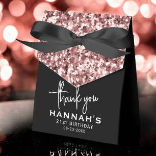 21. Geburtstag Vielen Dank Rose Gold Glitzer Scrip Geschenkschachtel