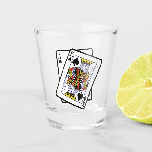 21. Geburtstag von Ace & King of Spades Schnapsglas (Vorderseite)