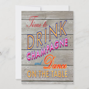 21. Geburtstag Zeit, Champagner zu trinken - Scheu Einladung