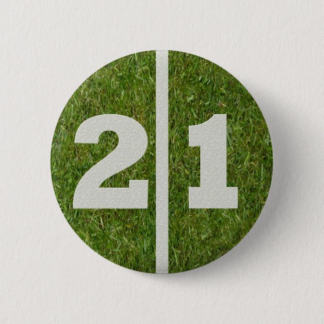 21. Geburtstags-Fußball-Yard-Knopf Button (Vorderseite)