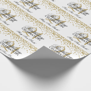 21. Geburtstags-Imitat-Glitzerconfetti-Gold Geschenkpapier
