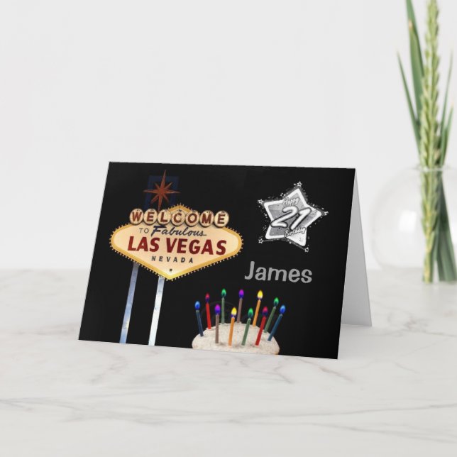 21. Geburtstags-Karte Las Vegass Karte (Vorderseite)